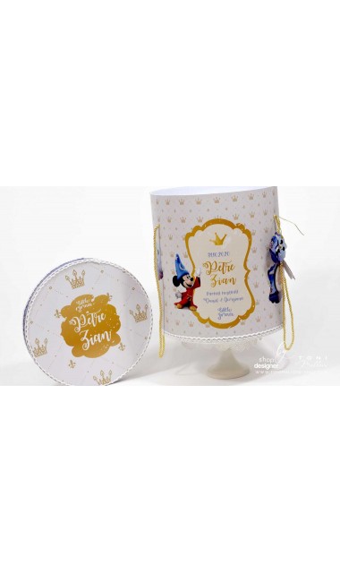 Trusou de botez Mickey Mouse personalizat grafic prin coasere cu imagini Disney Royal The King 9